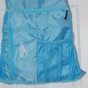 SPEEDO Baby Blue Ventilator Nylon Mesh Foldable BackPack/Travel Gym Bag